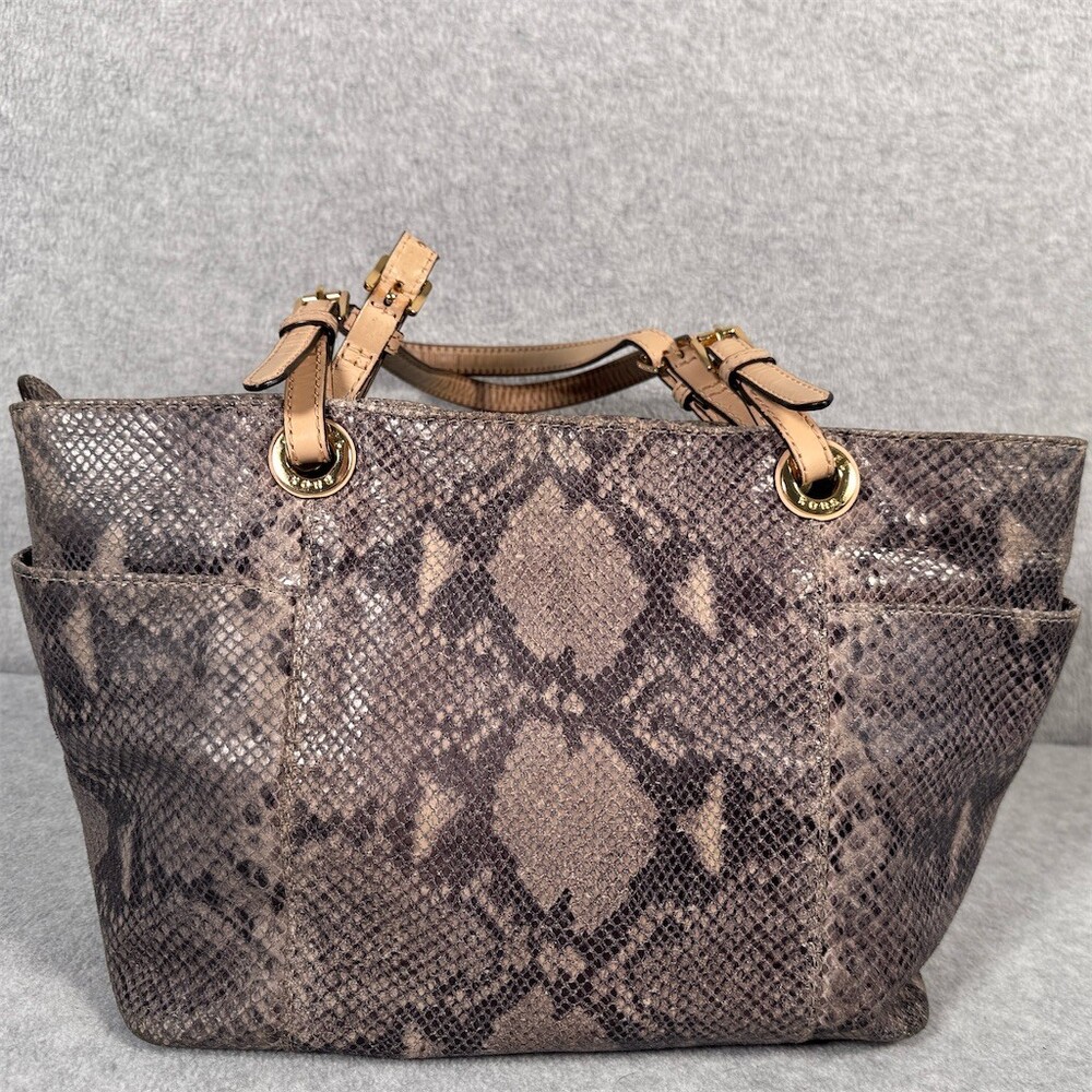 Michael Kors Jet Set aPython Embossed LeatherTote… - image 4